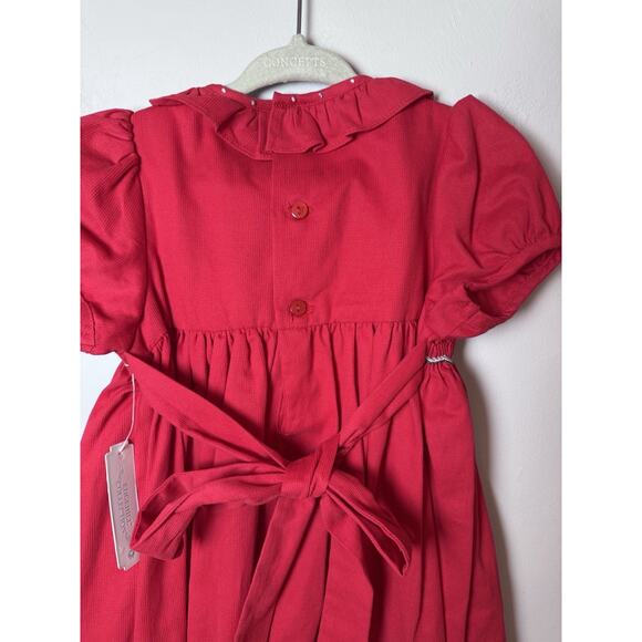 Edgehill Collection Red Smocked Short Sleeve Dress Sz 2T Holiday NWT - Picture 7 of 11